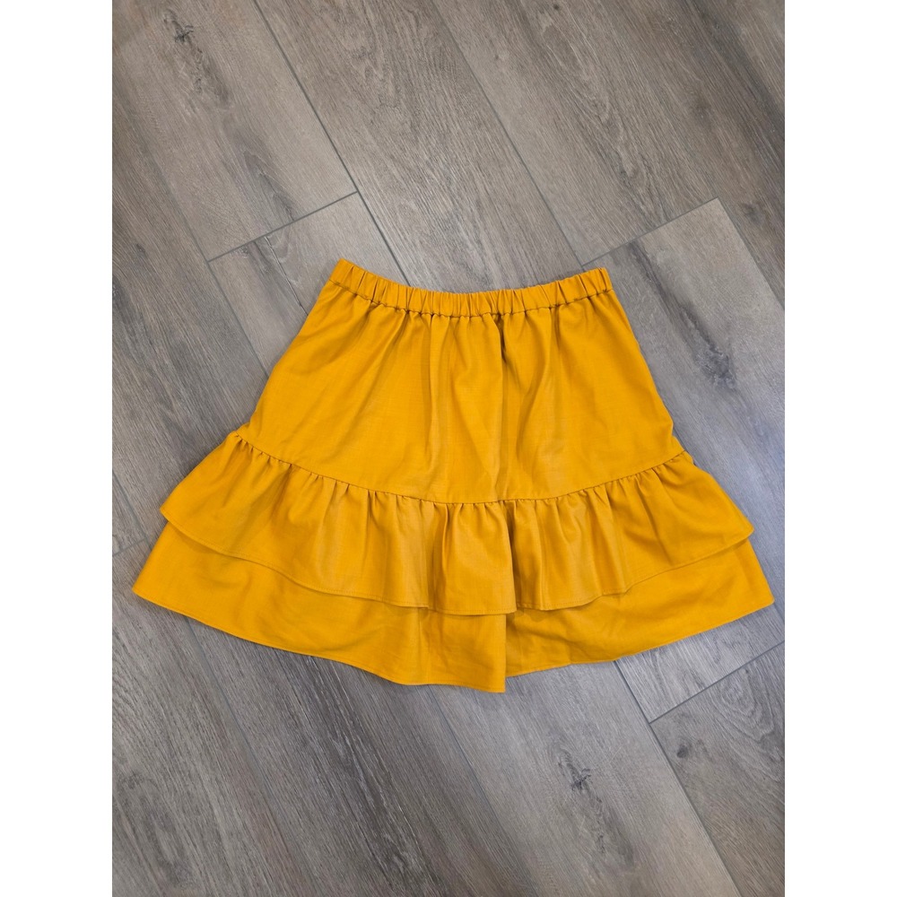 J. Crew Women's Size‎ 2 Wool Flannel Ruffle Skirt in Bronzed Topaz Preppy Fall - Picture 4 of 4